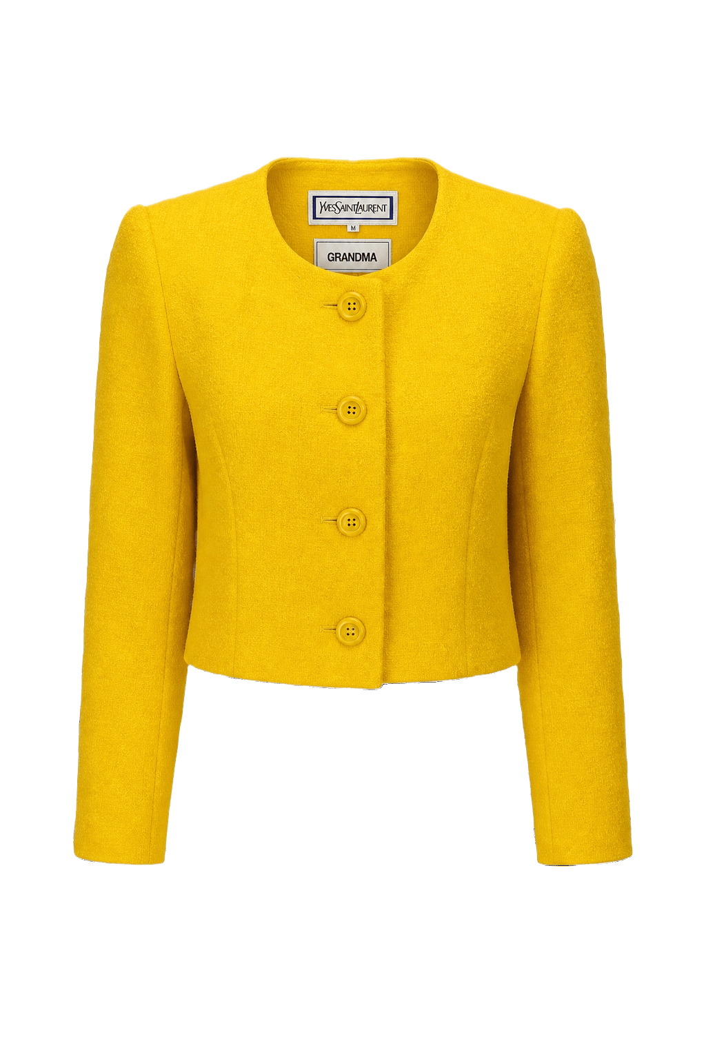 1980s Yellow Wool Blend Jacket - Front View