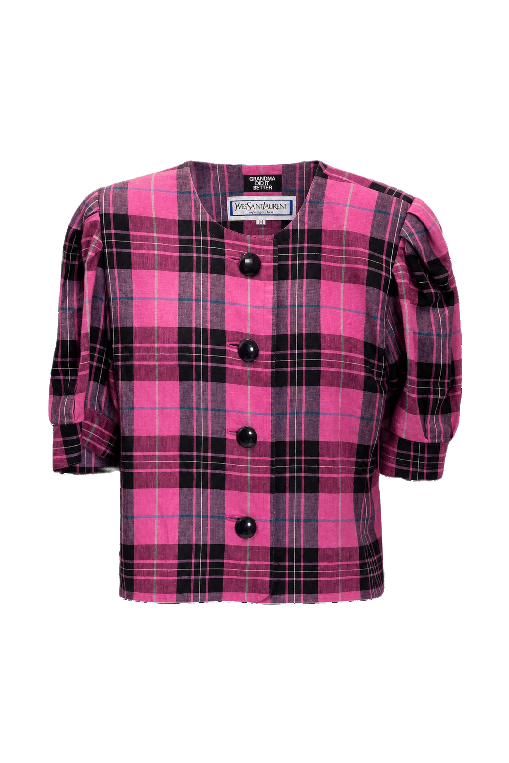 1980s Pink Cotton Blend Jacket - Front View