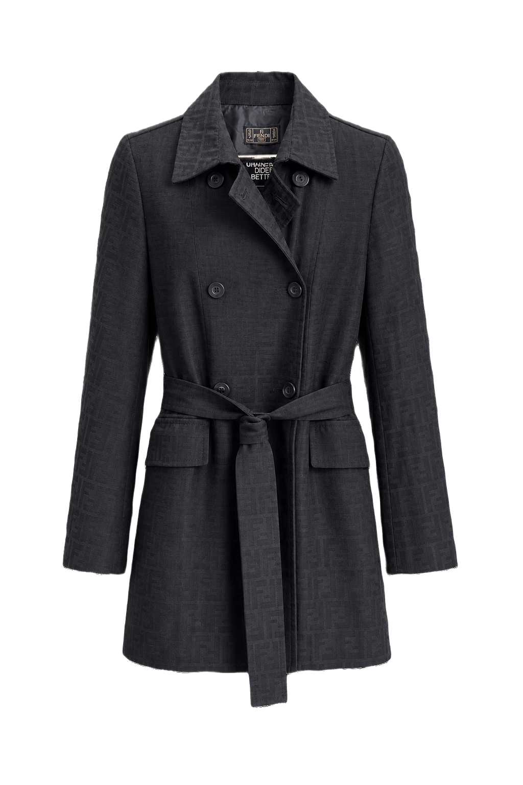 1990s Black Cotton Blend Jacket - Front View