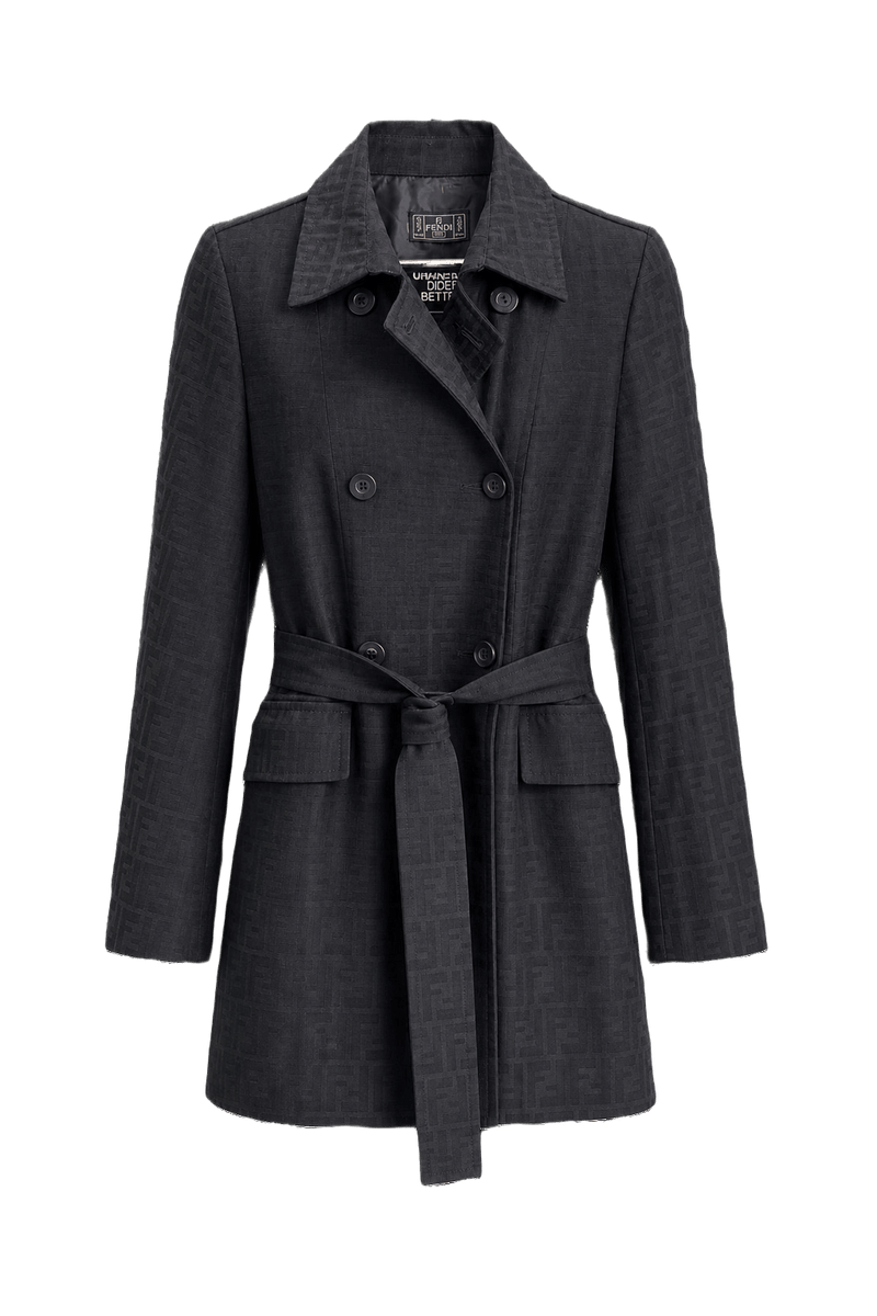 1990s Black Cotton Blend Jacket - Front View