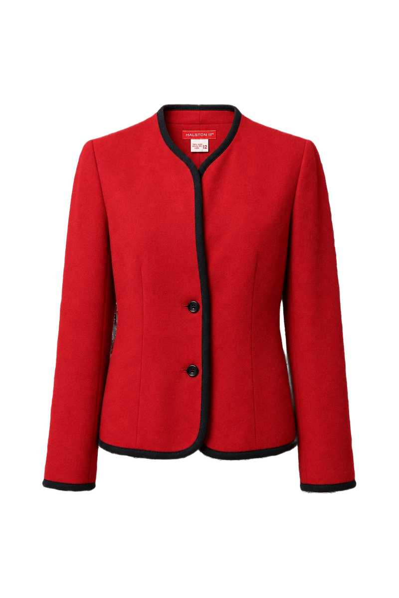 1980s Red Wool Jacket - Front View