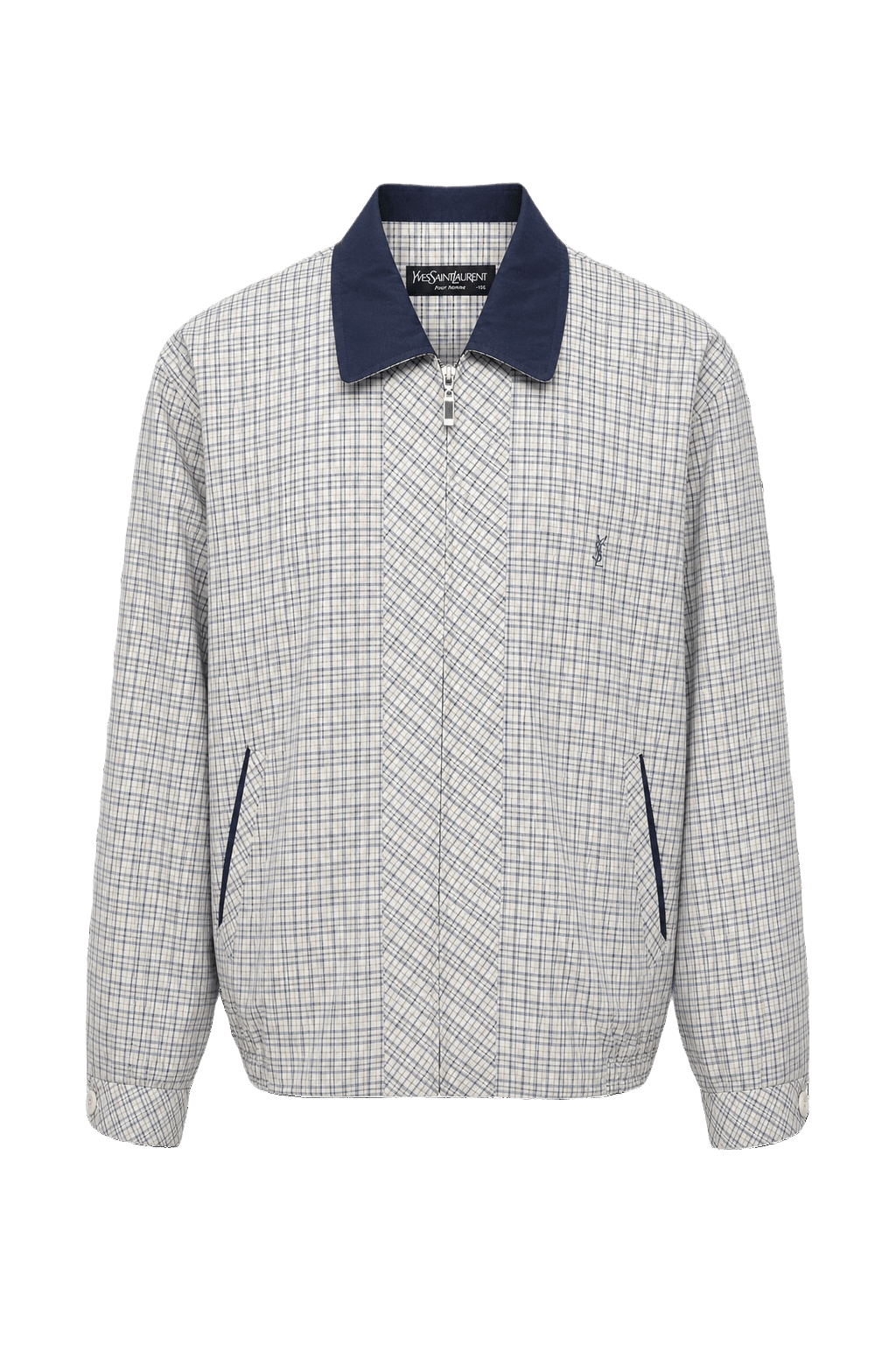 1980s White Cotton Blend Jacket - Front View
