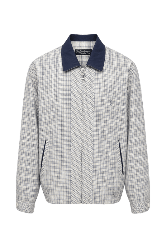 1980s White Cotton Blend Jacket - Front View
