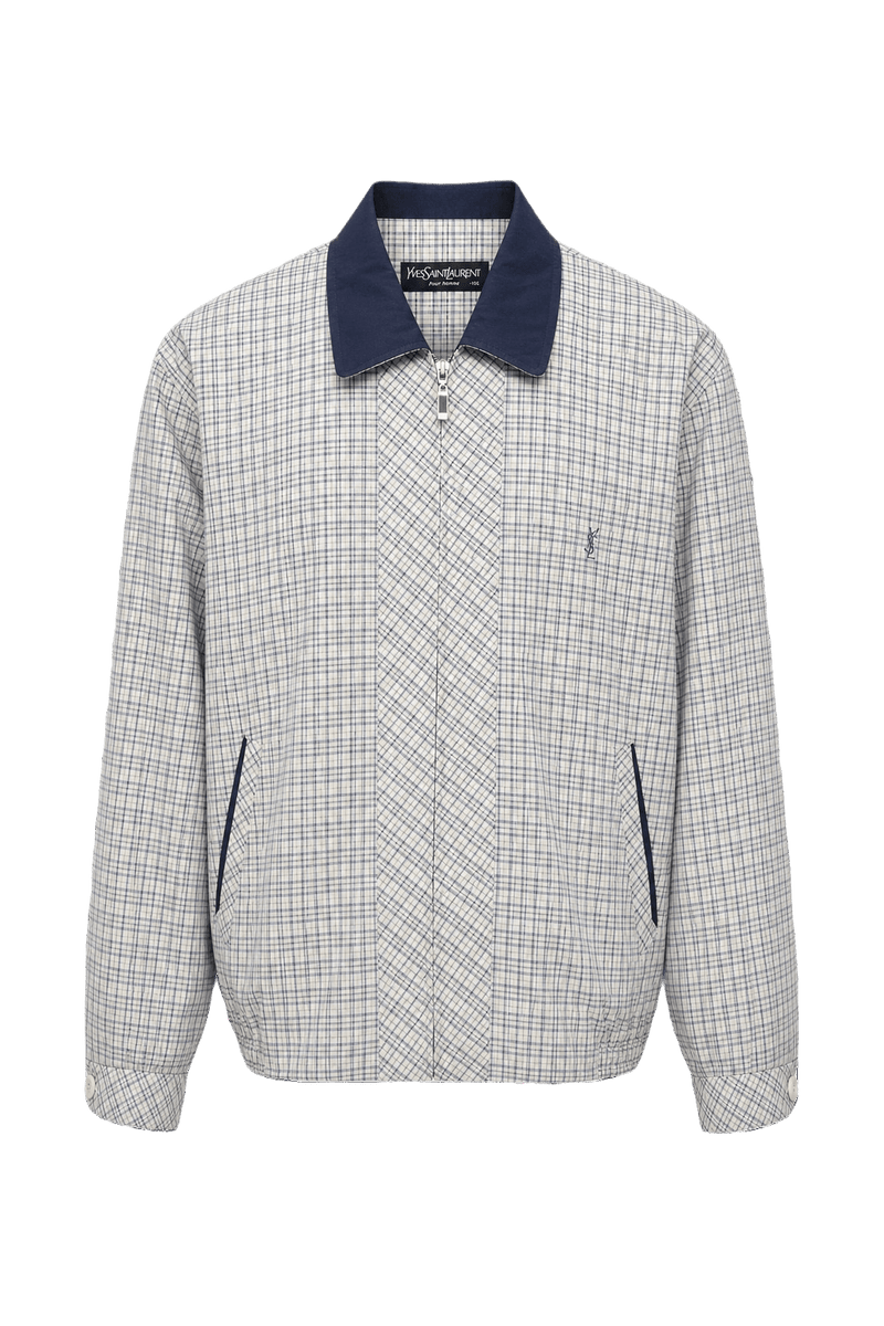 1980s White Cotton Blend Jacket - Front View