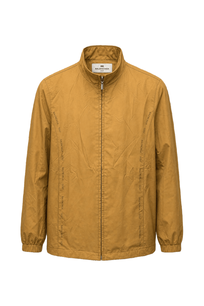 1980s Mustard Yellow Nylon Blend Jacket - Front View
