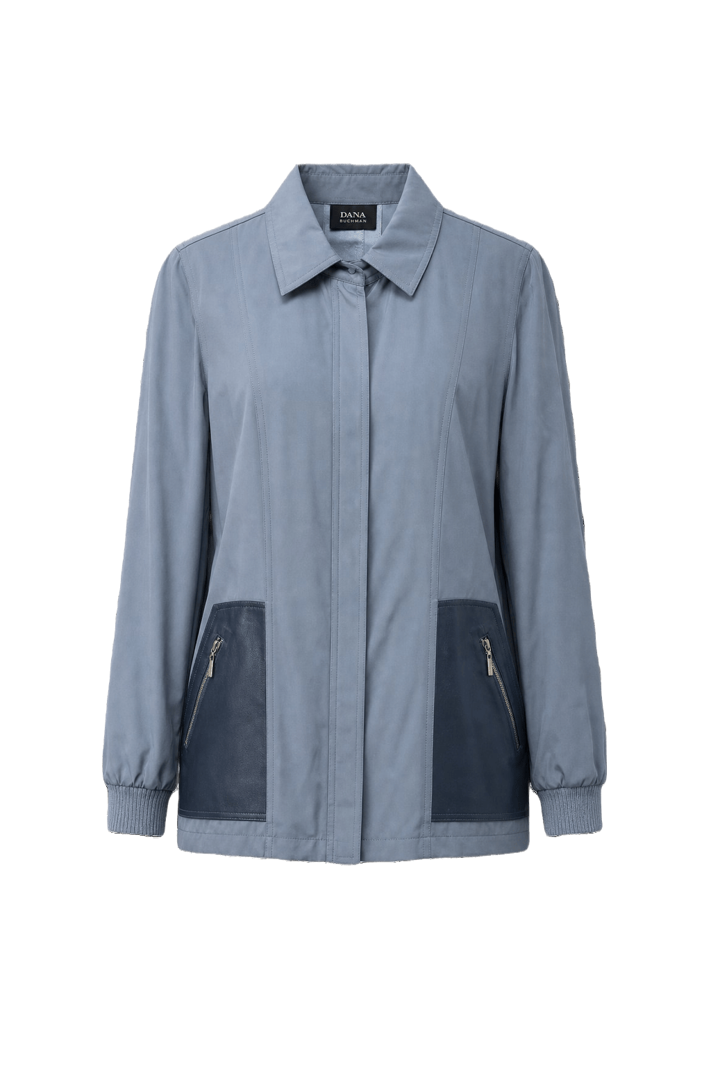 1990s Blue Silk Jacket - Front View