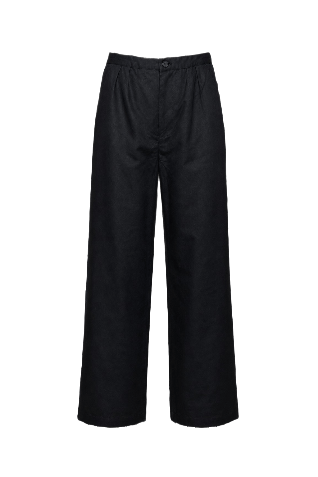 1980s Black Rayon Blend Trousers - Front View