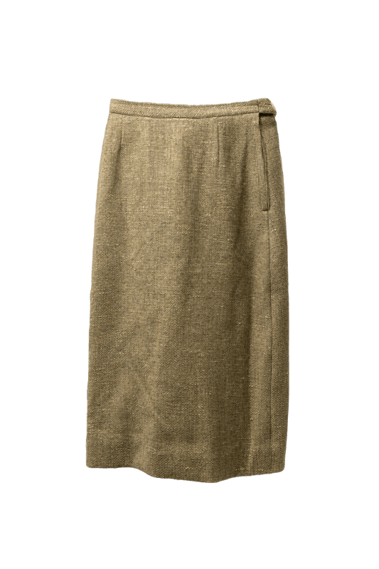 1950s Beige Wool Skirt - Front View