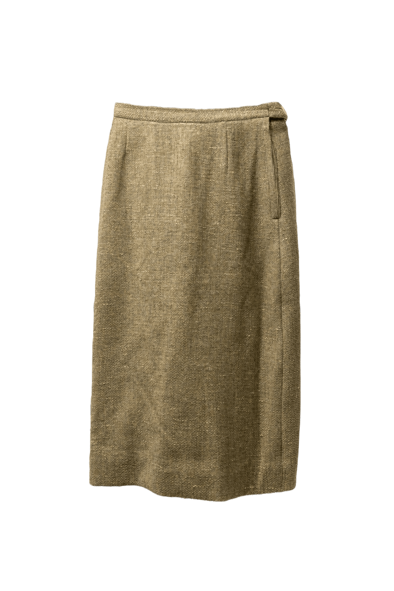 1950s Beige Wool Skirt - Front View