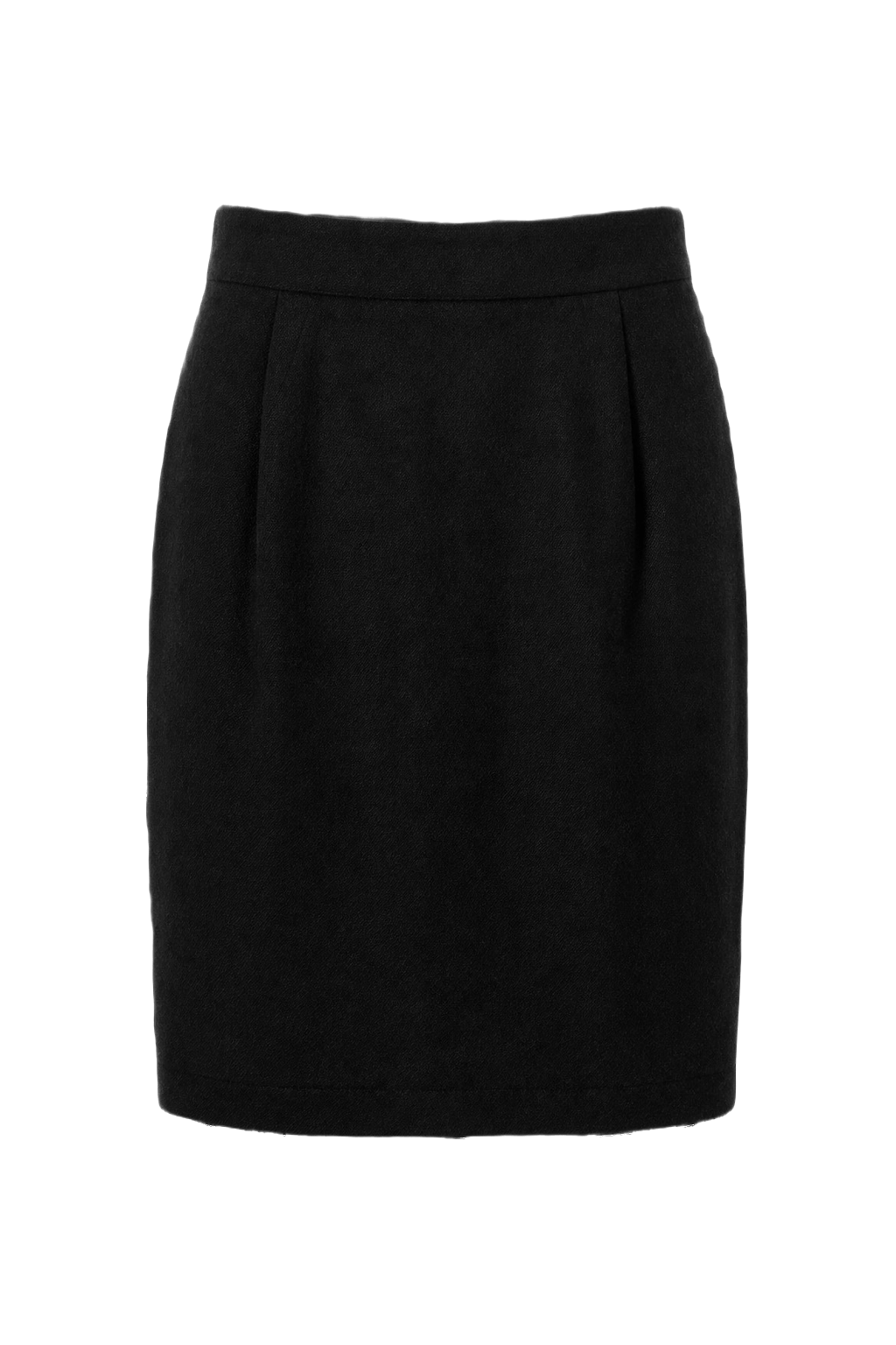 1980s Black Wool Skirt - Front View