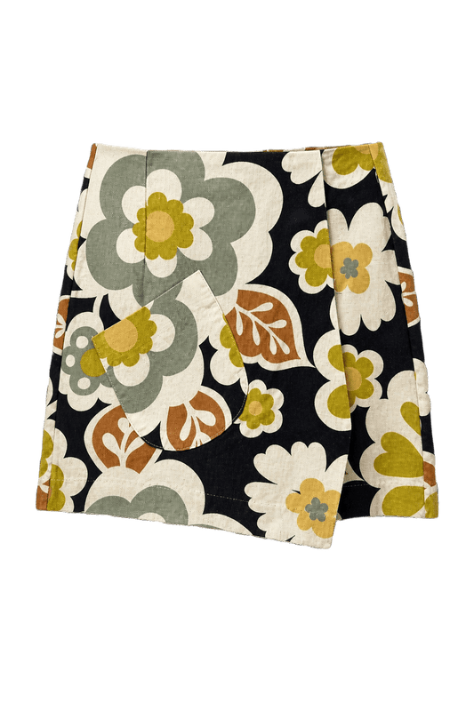 1960s Multicolor Cotton Shorts - Front View