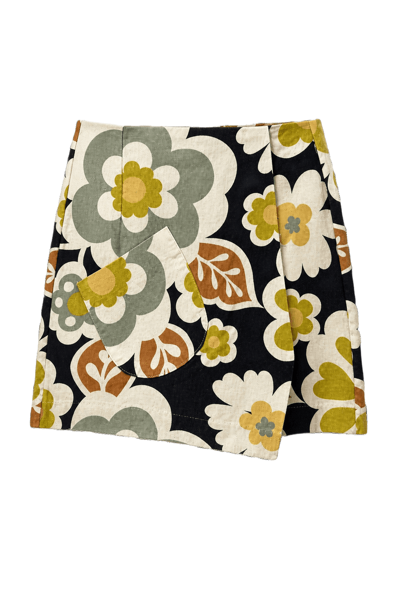 1960s Multicolor Cotton Shorts - Front View