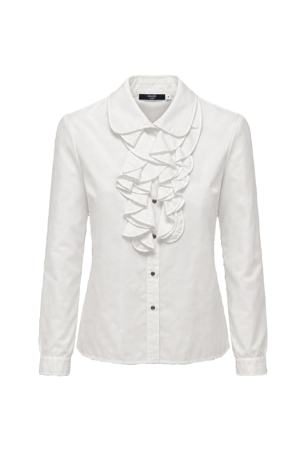 1980s Cream White Polyester Blend Blouse - Front View