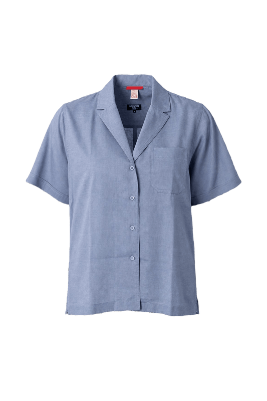 1990s Light Blue Cotton Blend Shirt - Front View