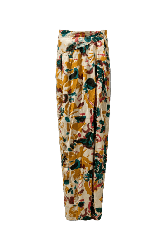 1970s Yellow Cotton Pants - Front View