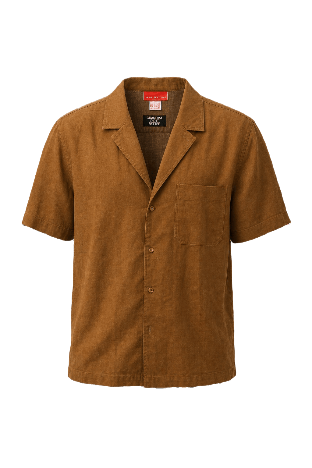 1980s Brown Cotton Blend Shirt - Front View