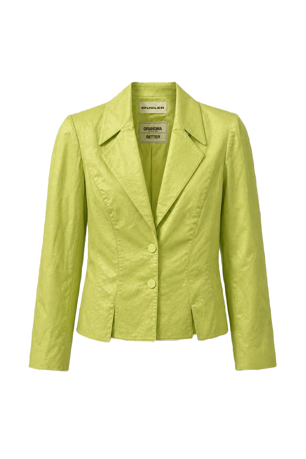 1980s Lime Green Polyester Blazer - Front View