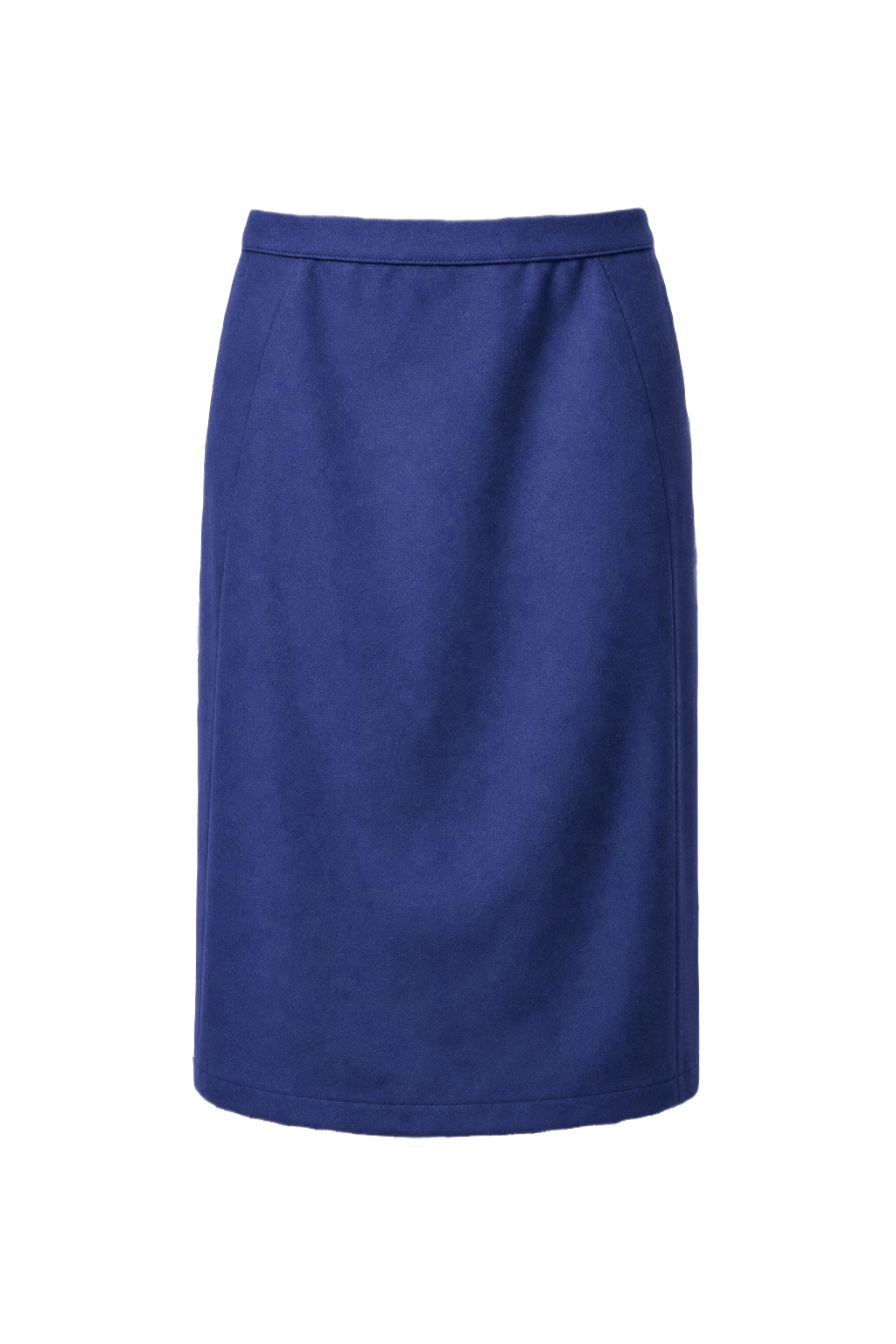 1980s Navy Blue Wool Blend Skirt - Front View
