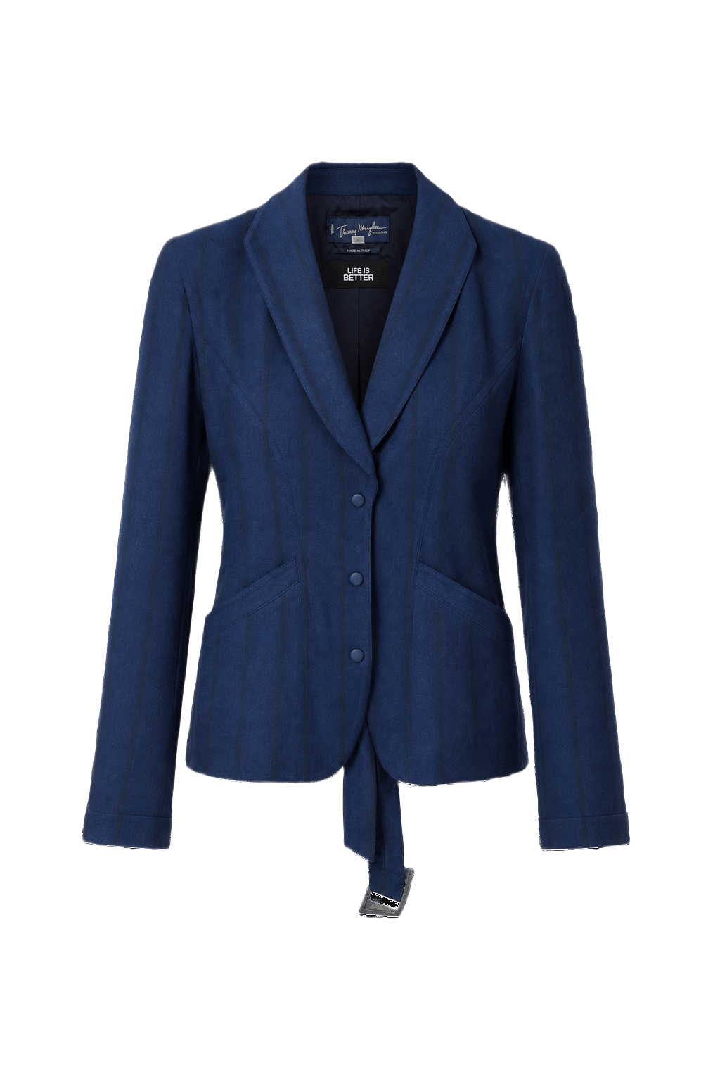1980s Deep Blue Wool Blend Jacket - Front View