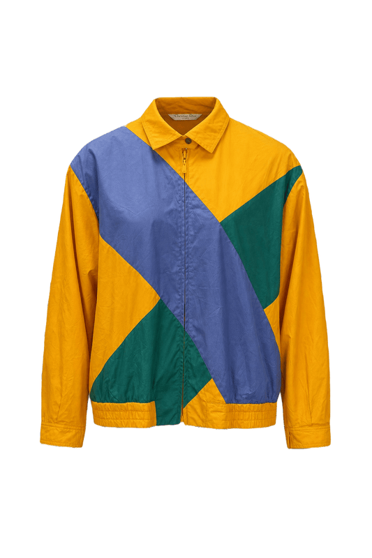 1980s Yellow Nylon Jacket - Front View