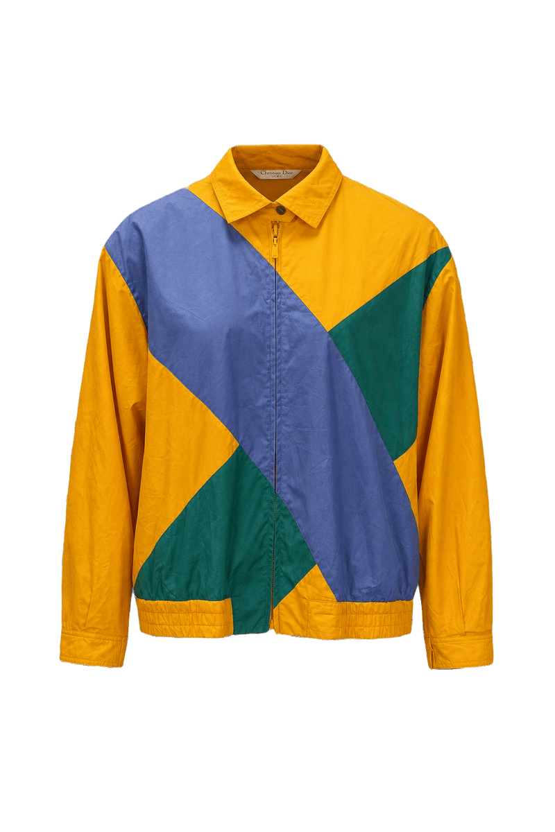 1980s Yellow Nylon Jacket - Front View