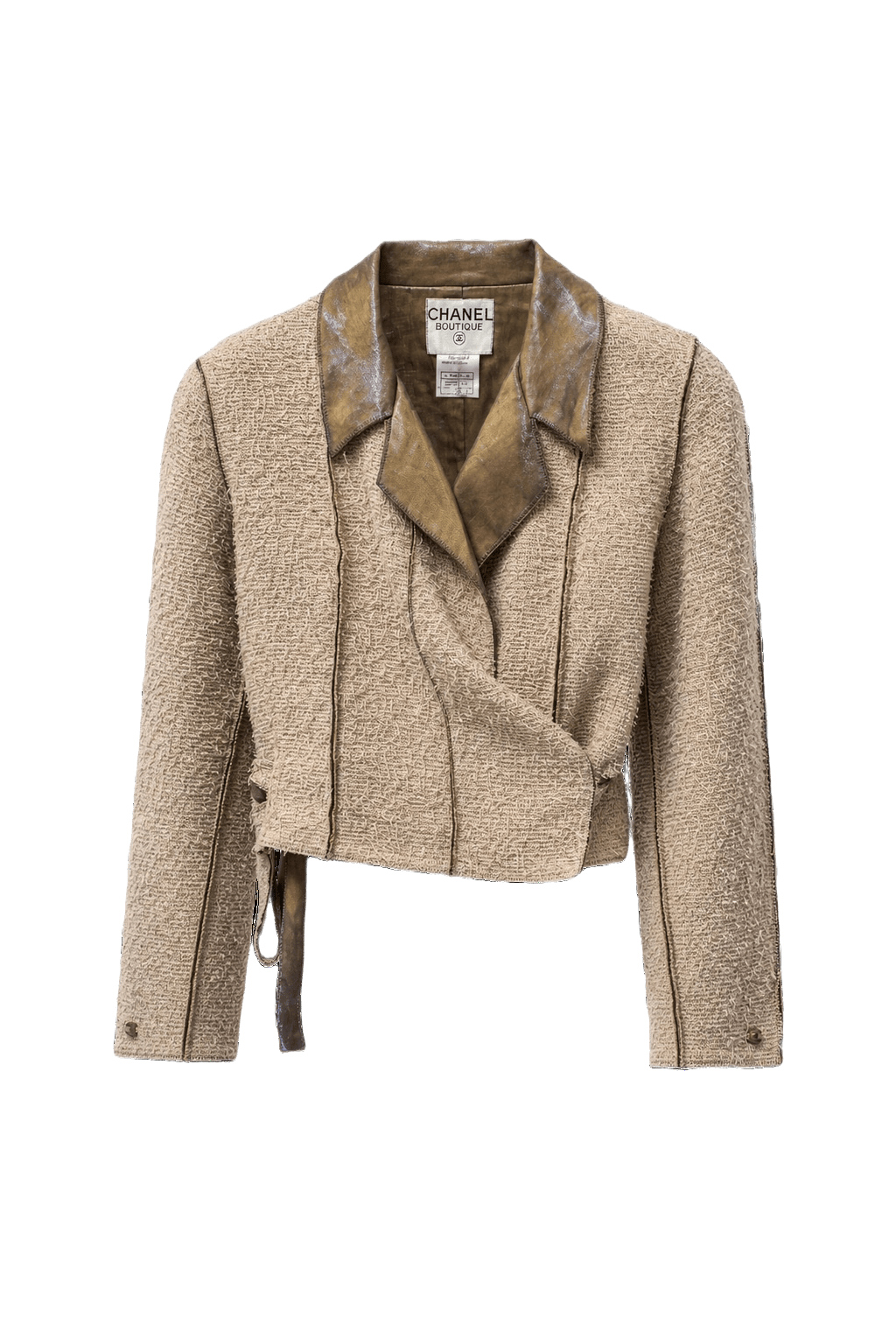 1990s Beige Wool Blend Blazer - Front View