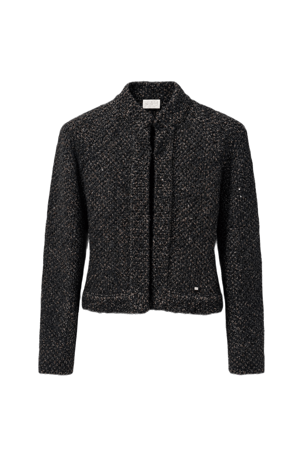 1990s Black Wool Blend Jacket - Front View