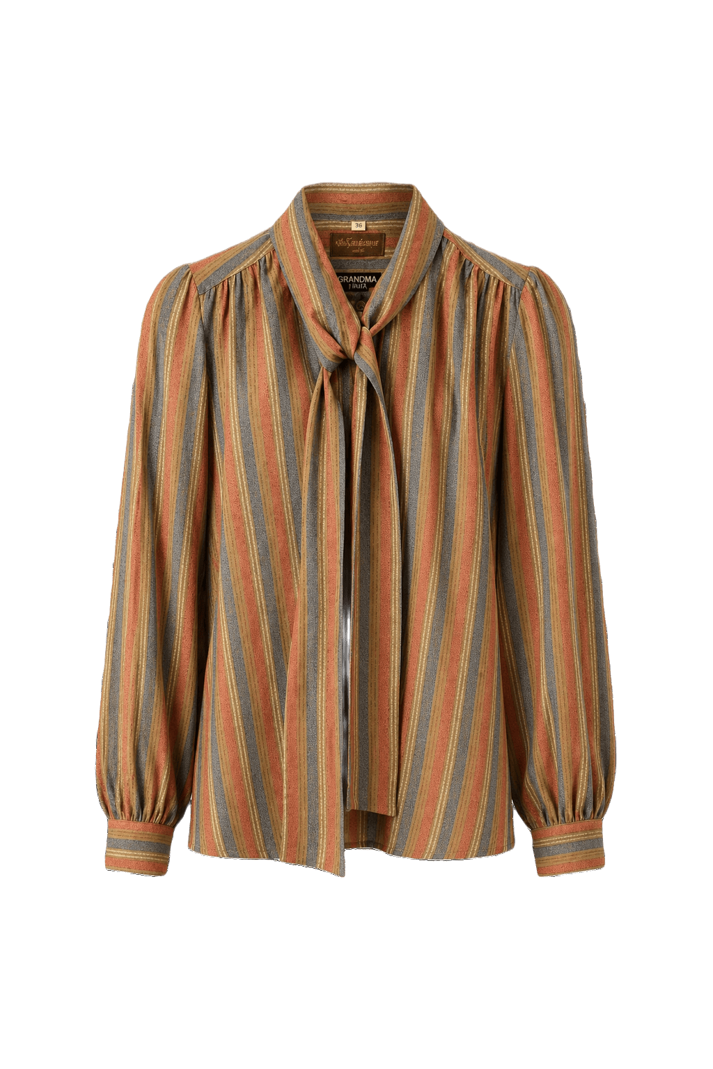 1970s Multicolor Silk Blouse - Front View