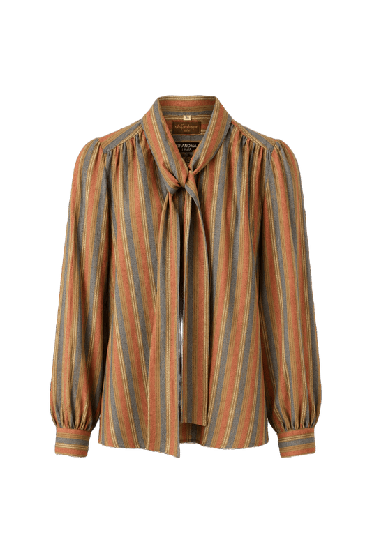 1970s Multicolor Silk Blouse - Front View