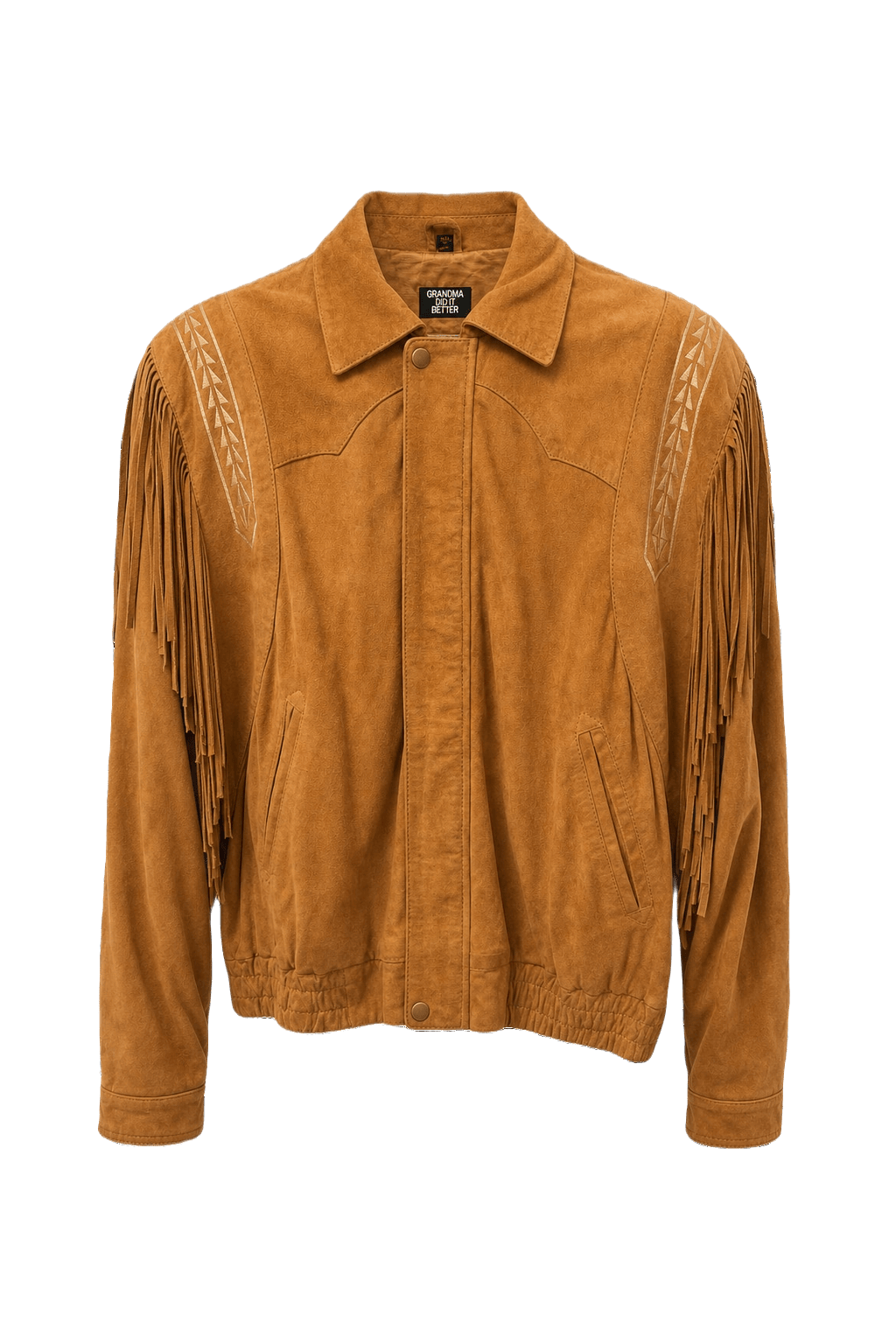 1980s Tan Suede Jacket - Front View