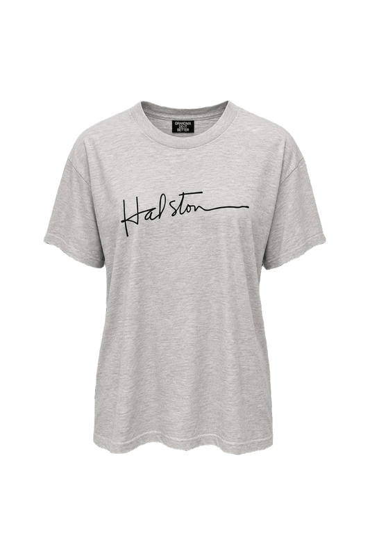 1980s Light Gray Cotton Blend T-Shirt - Front View