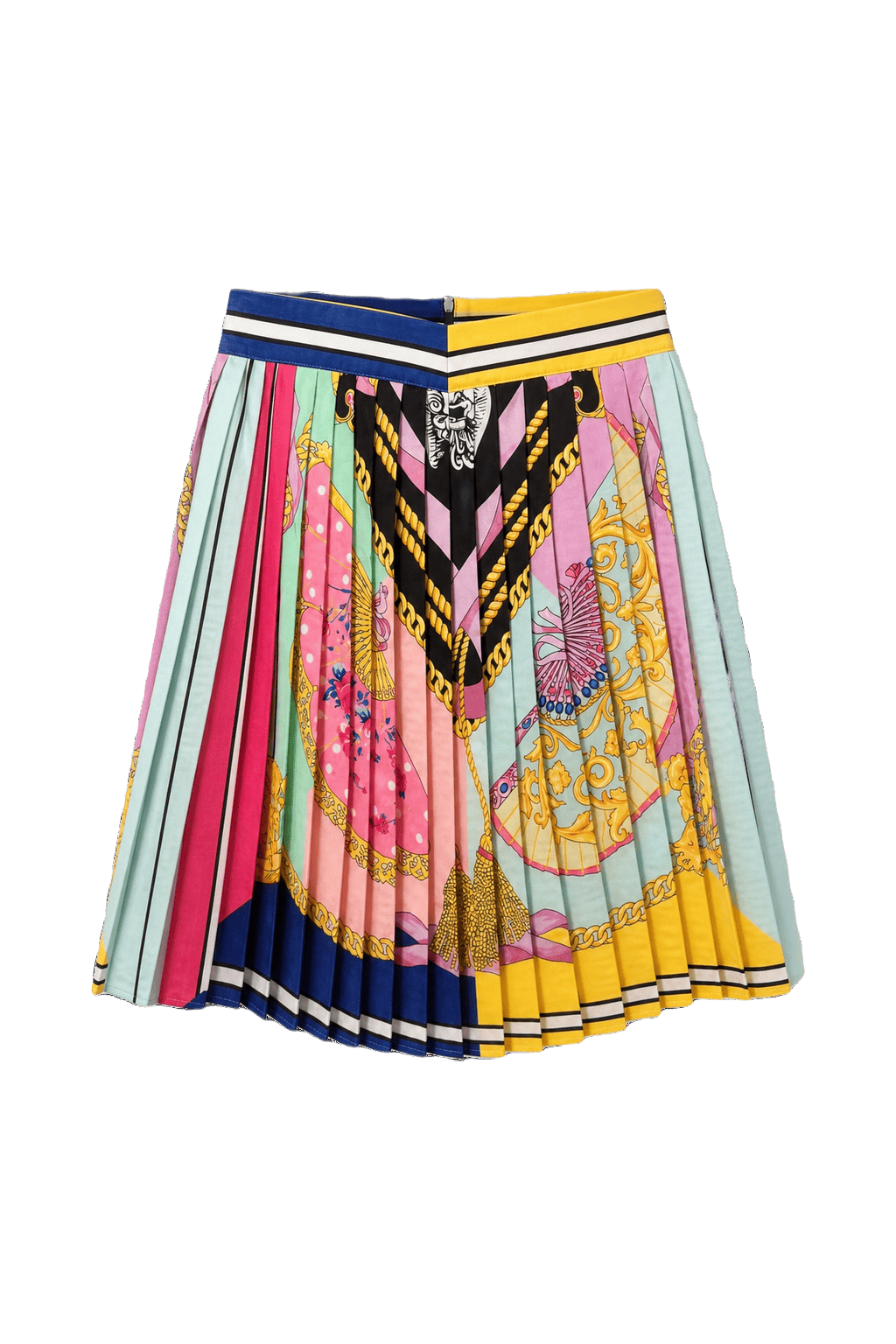 1990s Multi-color Polyester Skirt - Front View