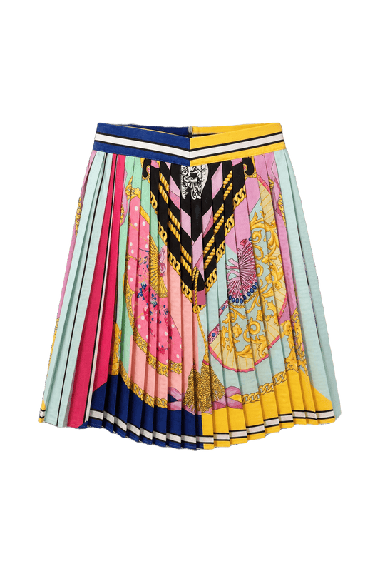 1990s Multi-color Polyester Skirt - Front View