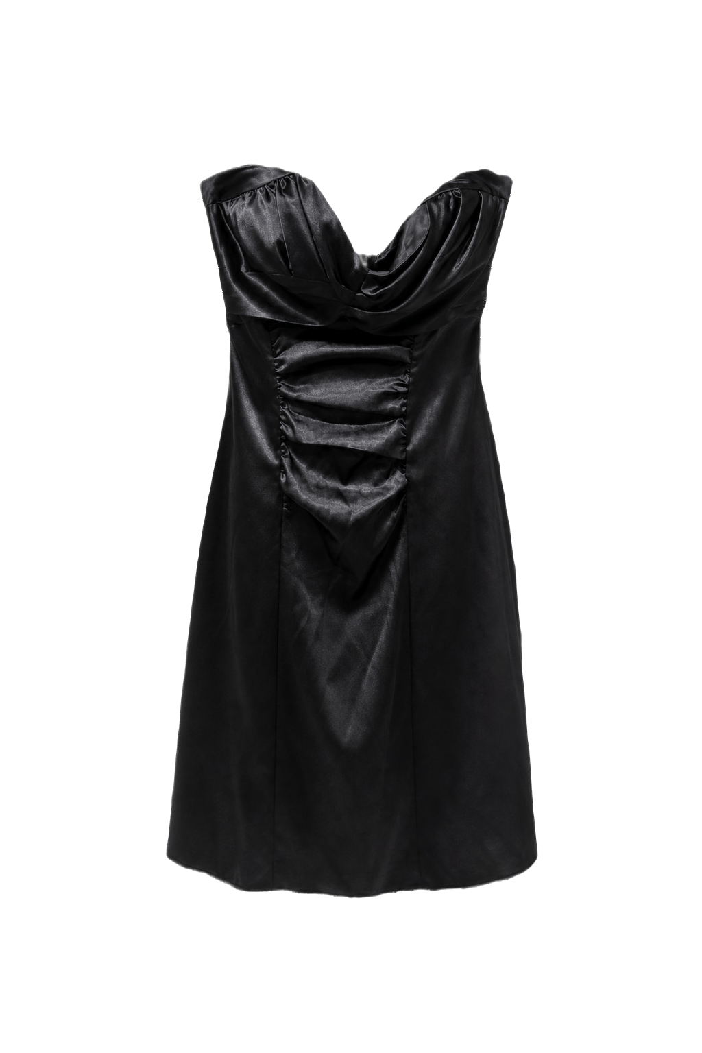 1990s Black Silk Dress - Front View