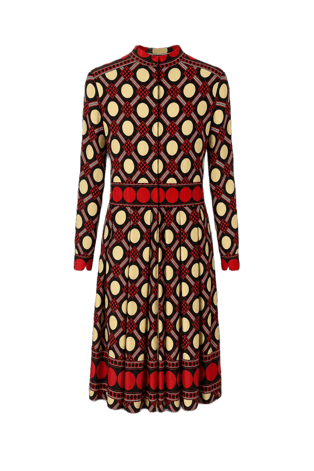 1960s Red Polyester Blend Dress - Front View