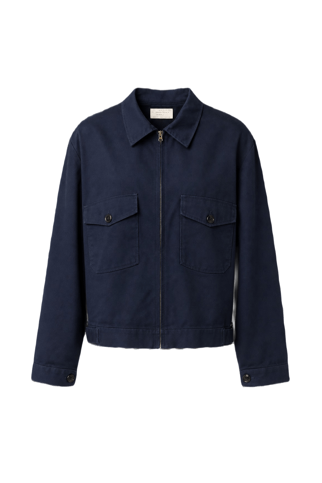 1960s Navy Blue Cotton Jacket - Front View