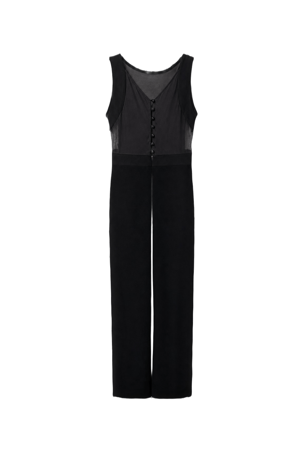 1960s Black Polyester Blend Maxi Dress - Front View