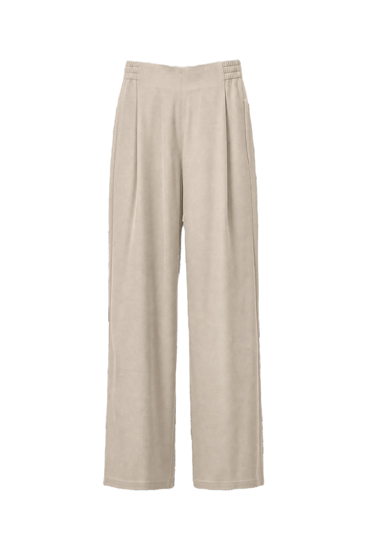 1990s Cream Polyester Blend Trousers - Front View