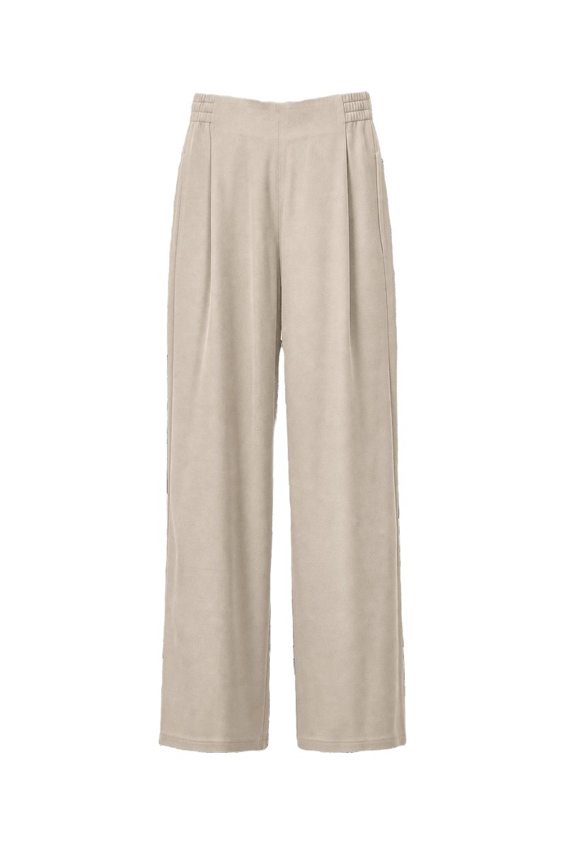 1990s Cream Polyester Blend Trousers - Front View