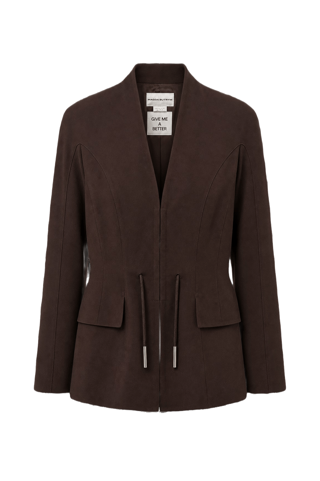 1980s Dark Brown Wool Blazer - Front View