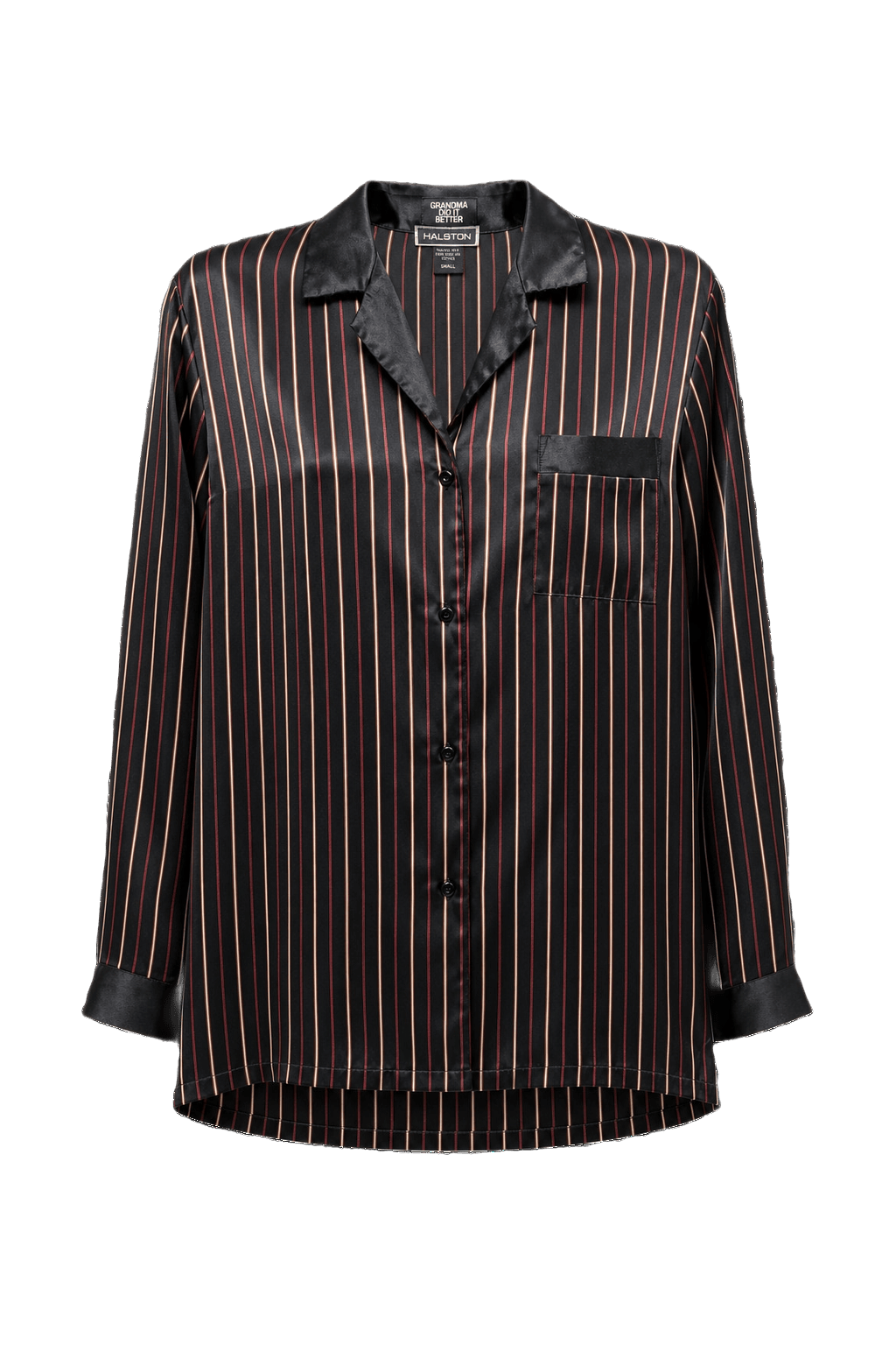 1980s Black Polyester Blend Button-Up Shirt - Front View