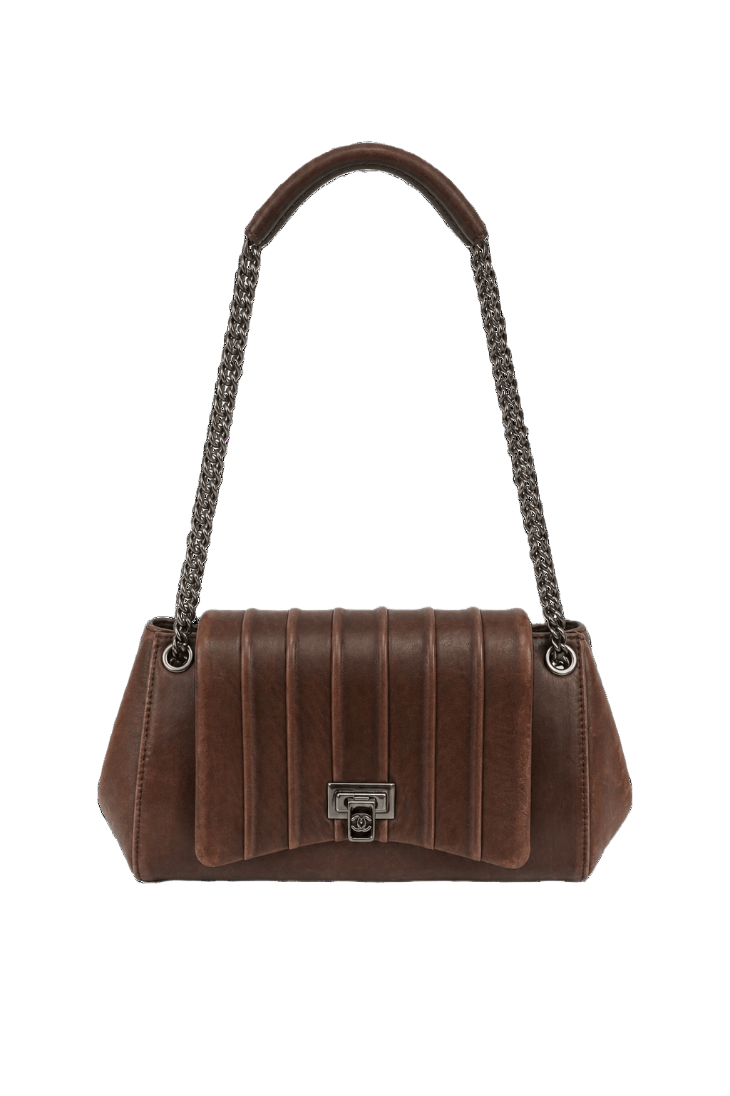 1980s Brown Leather Bag - Front View