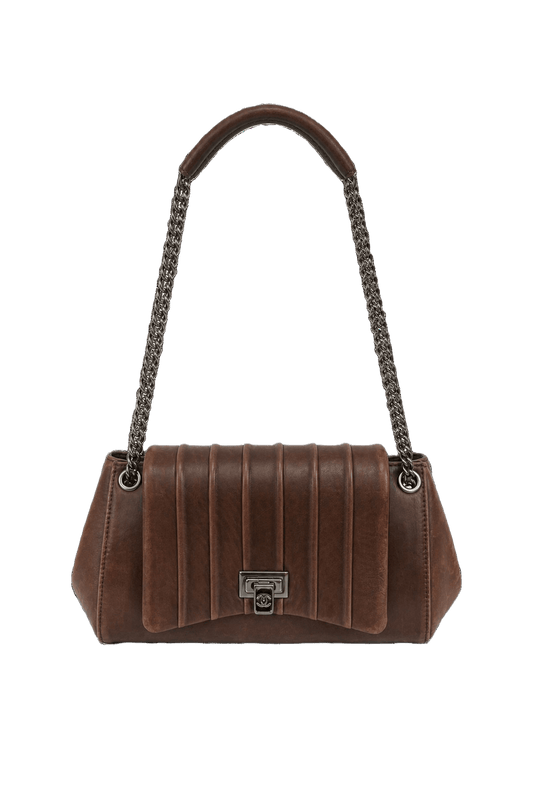 1980s Brown Leather Bag - Front View