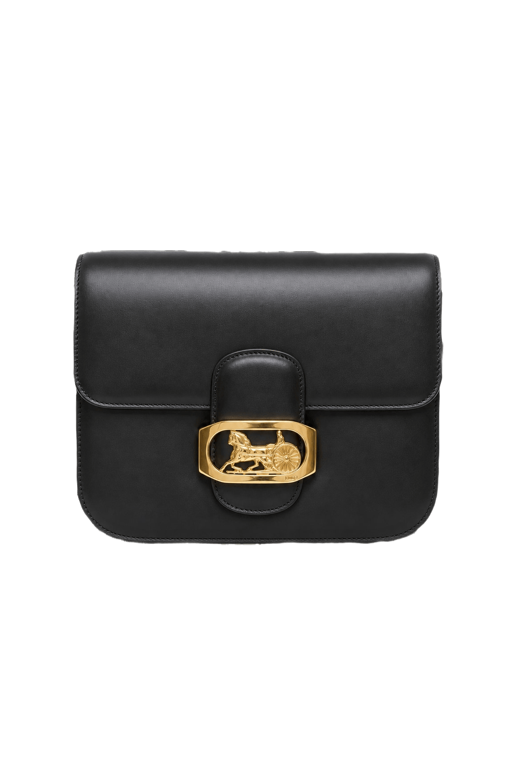 1980s Black Leather Bag - Front View