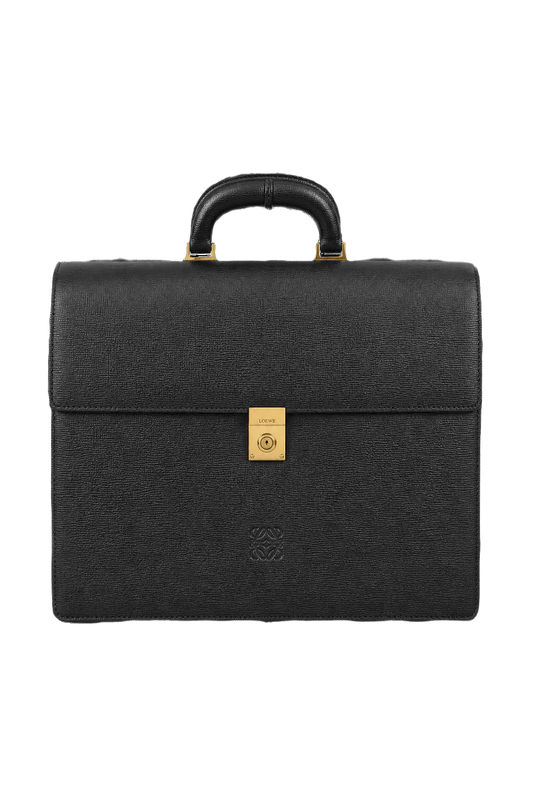 1990s Black Leather Bag - Front View