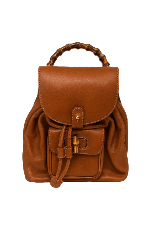 1990s Tan Leather Bag - Front View