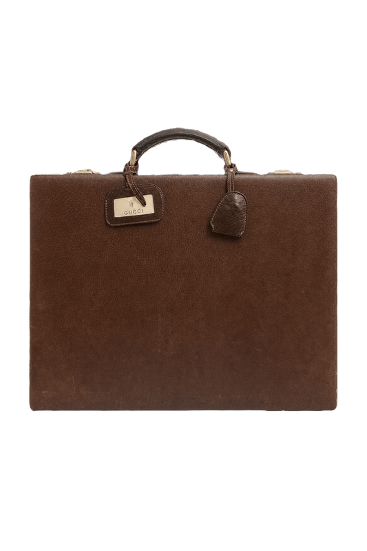 1980s Brown Leather Bag - Front View