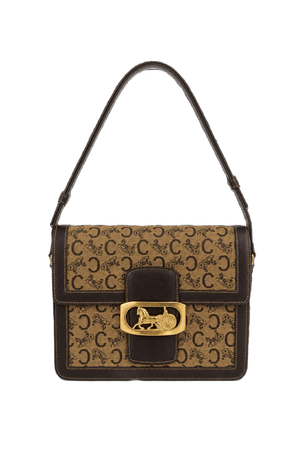 1980s Brown Canvas Bag - Front View