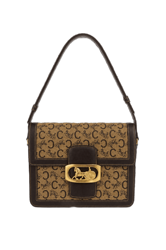 1980s Brown Canvas Bag - Front View