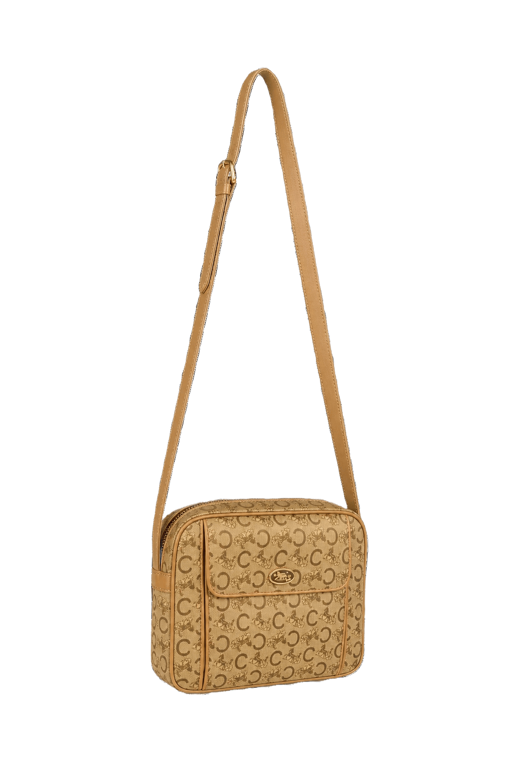 1980s Tan Leather Bag - Front View
